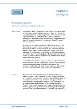Three tableau activities