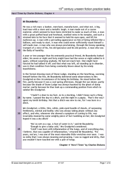 19th century unseen fiction practice tasks