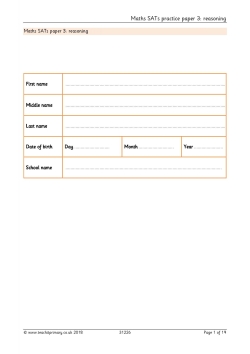 Maths SATs practice paper 3: reasoning