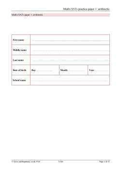 Maths SATs practice paper 1: arithmetic
