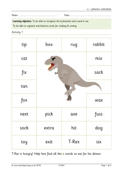 x - phonics activities