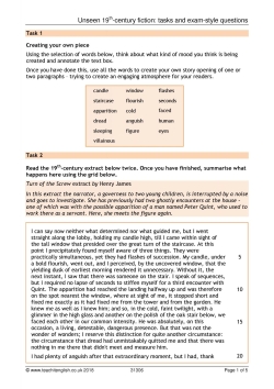 Unseen 19th-century fiction: tasks and exam-style questions