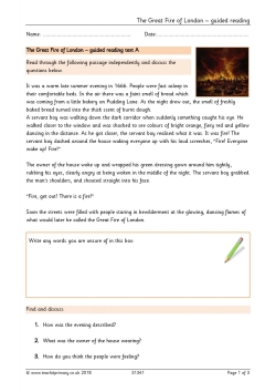 The Great Fire of London – guided reading