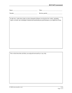 Self assessment sheets (KS3)