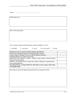 Self assessment sheet for Year 9 - drama skills Self assessment sheet for Year 9 - drama skills