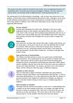 Getting to know your learners