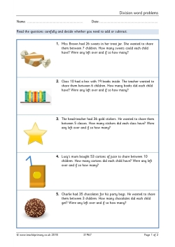 Division word problems