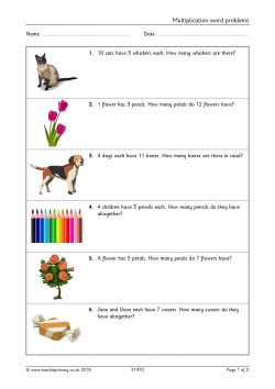Multiplication word problems
