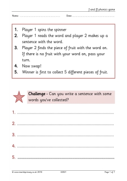 f and ff phonics game