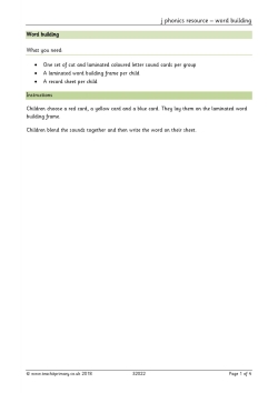 j phonics resource – word building