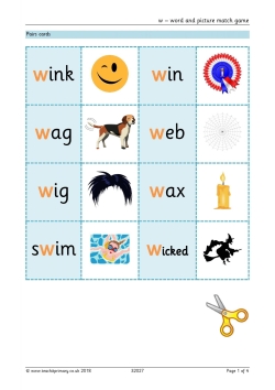 w – word and picture match game