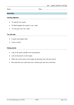 ear - spears phonics activity