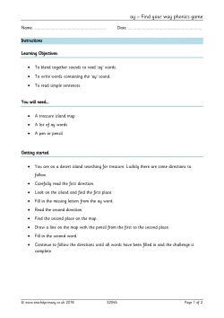 ay - find your way phonics activities