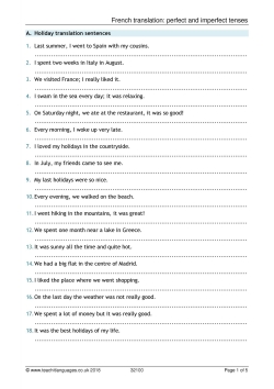 French translation: perfect and imperfect tenses