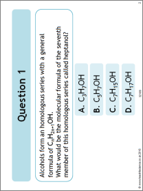 Alcohols and carboxylic acids quiz