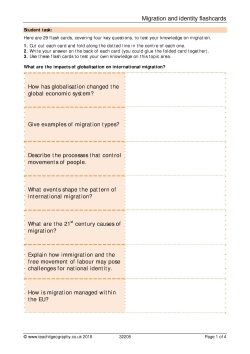 Migration and identity flashcards