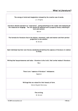 What is literature? What is literature?