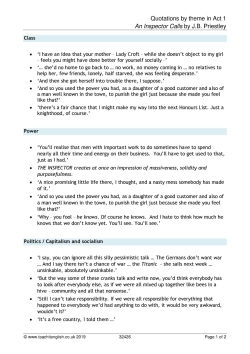 Quotations by theme in Act 1