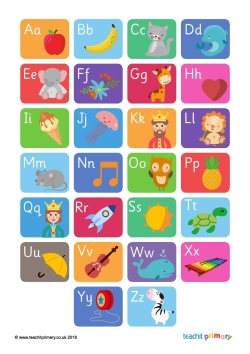 Alphabet display mat - lowercase and uppercase letters