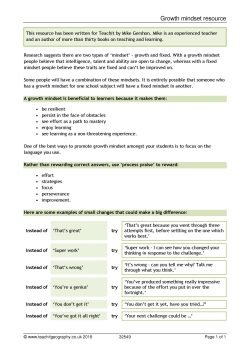 Growth mindset resource