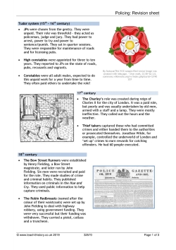 Policing: Revision sheet