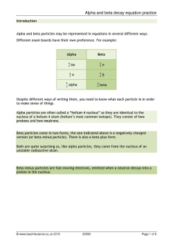 Alpha and beta decay equation practice