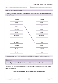 Using the present perfect tense