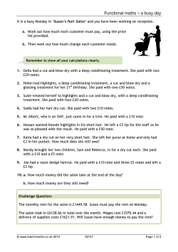 Functional maths – a busy day