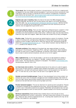20 ideas for transition