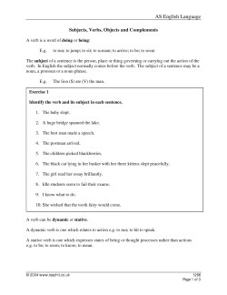 Subjects, verbs, objects and complements