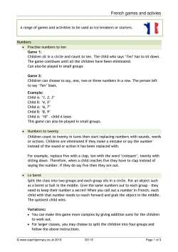 French games and activities