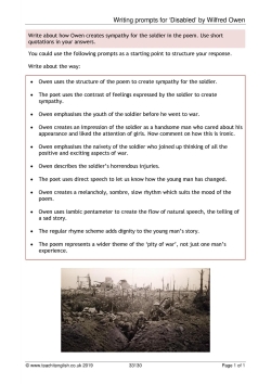 Writing prompts for 'Disabled' by Wilfred Owen