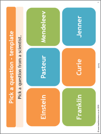 Pick a question – template