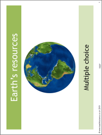 Earth's resources – mulitple choice