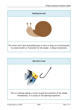 Fiction structure revision cards Fiction structure revision cards