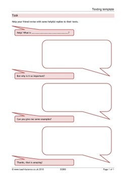 Texting template