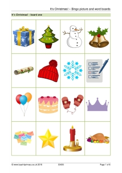 It's Christmas! - Bingo picture and word boards