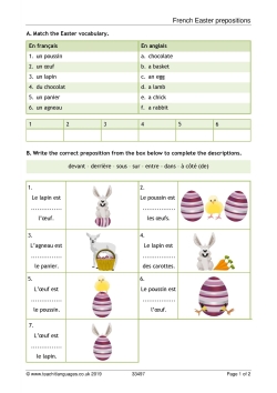 French Easter prepositions
