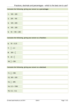 Fractions, decimals and percentages - which is the best one to use?