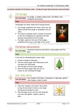 An Advent calendar of Christmas crafts