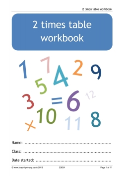 2 times table workbook