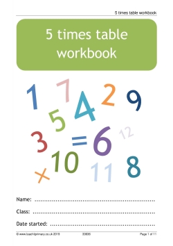 5 times table workbook