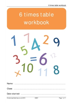 6 times table workbook