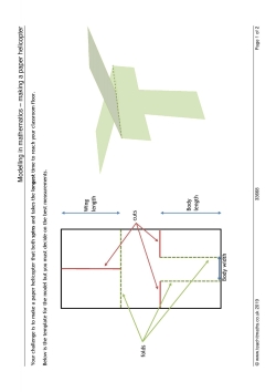 Modelling in mathematics - making a paper helicopter