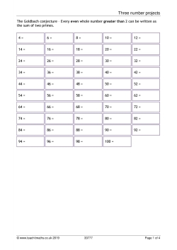 Three number projects