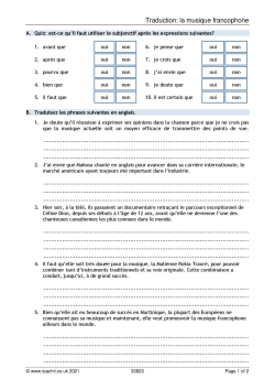 Traduction: la musique francophone