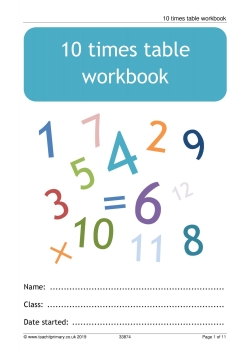Ten times table workbook