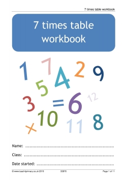 7 times table workbook
