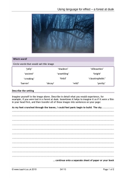Using language for effect - a forest at dusk