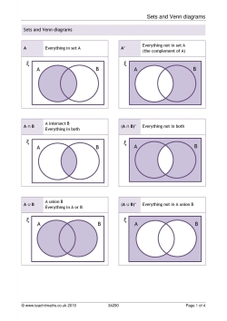 Sets and Venn diagrams